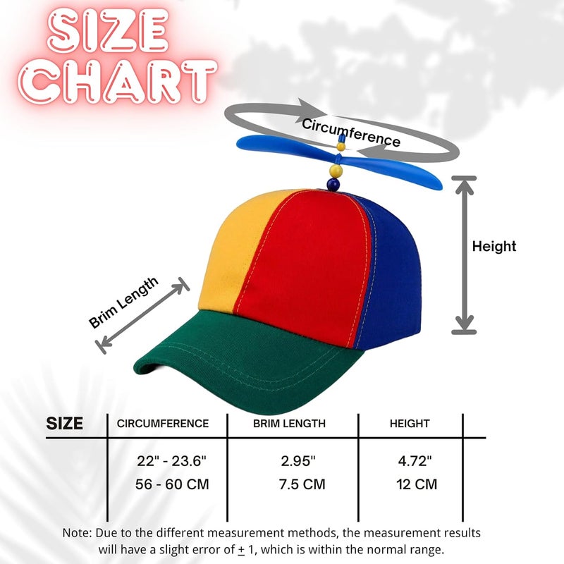 KitWinner Unisex Baseball Cap, Colorful Adjustable Cute Baseball Helicopter Propeller Hat Snapback Hat for School Girl Boy - Image 5